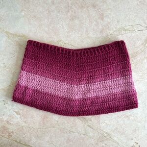 handmade ombré pink crochet skirt